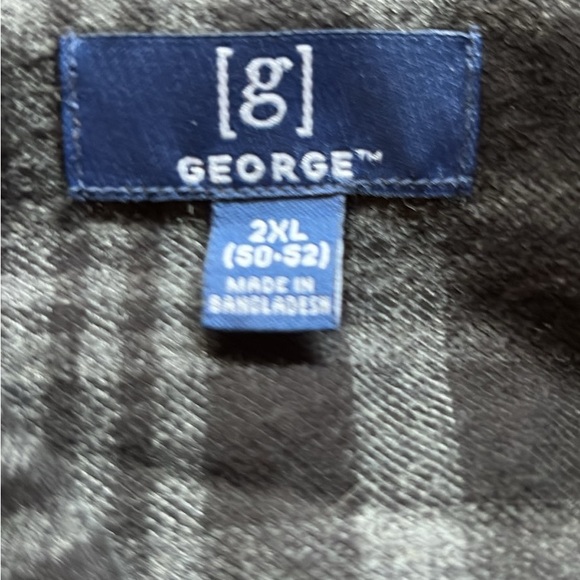 George Men's Charcoal Plaid Button Down Shirt - Picture 3 of 3